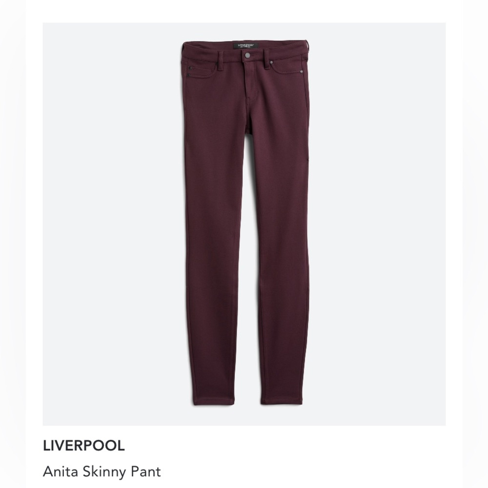 Liverpool Anita skinny pant 31 maroon burgundy purple